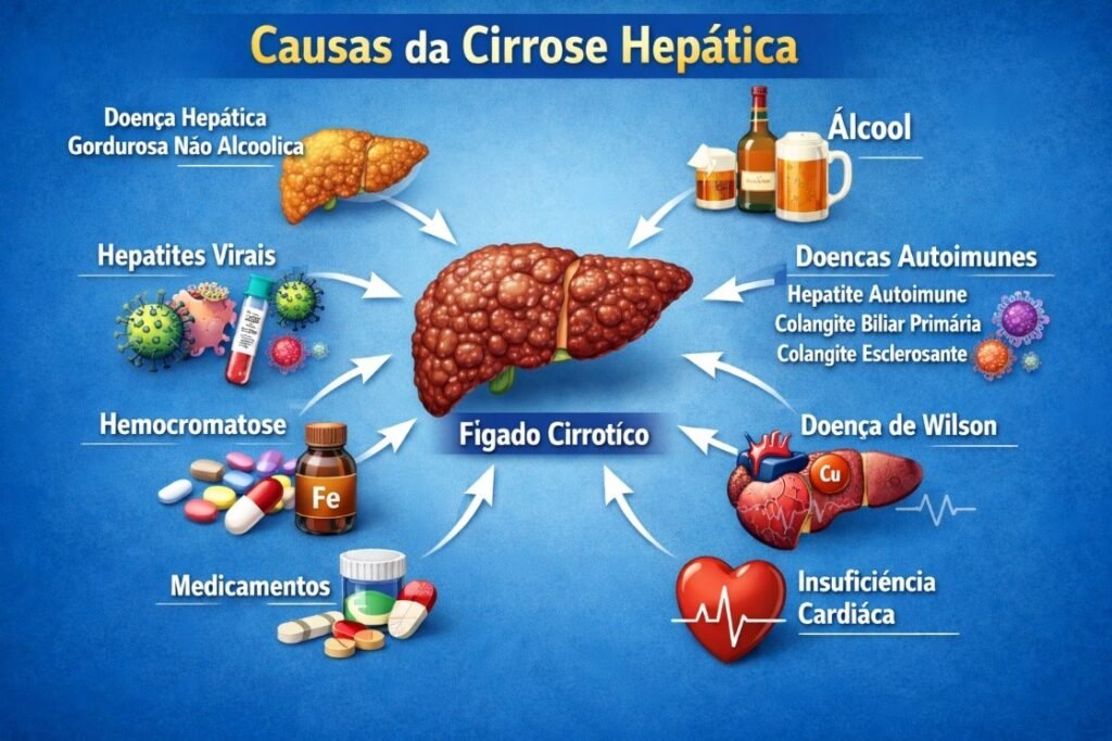 Causas da cirrose hepática